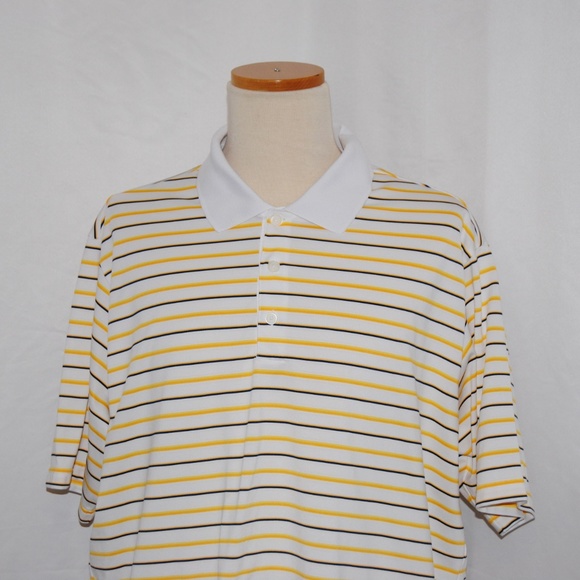 Adidas Striped Climalite Golf Shirt - Picture 1 of 5